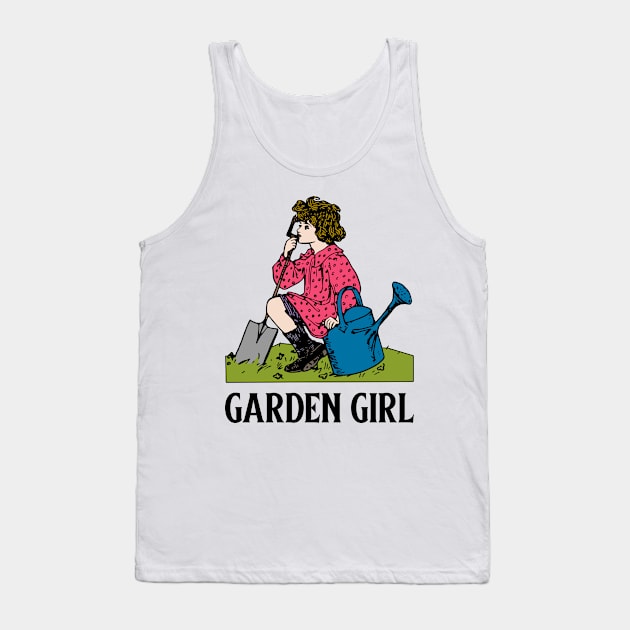 Gardening Lover - Vintage Garden Girl Tank Top by Whimsical Frank